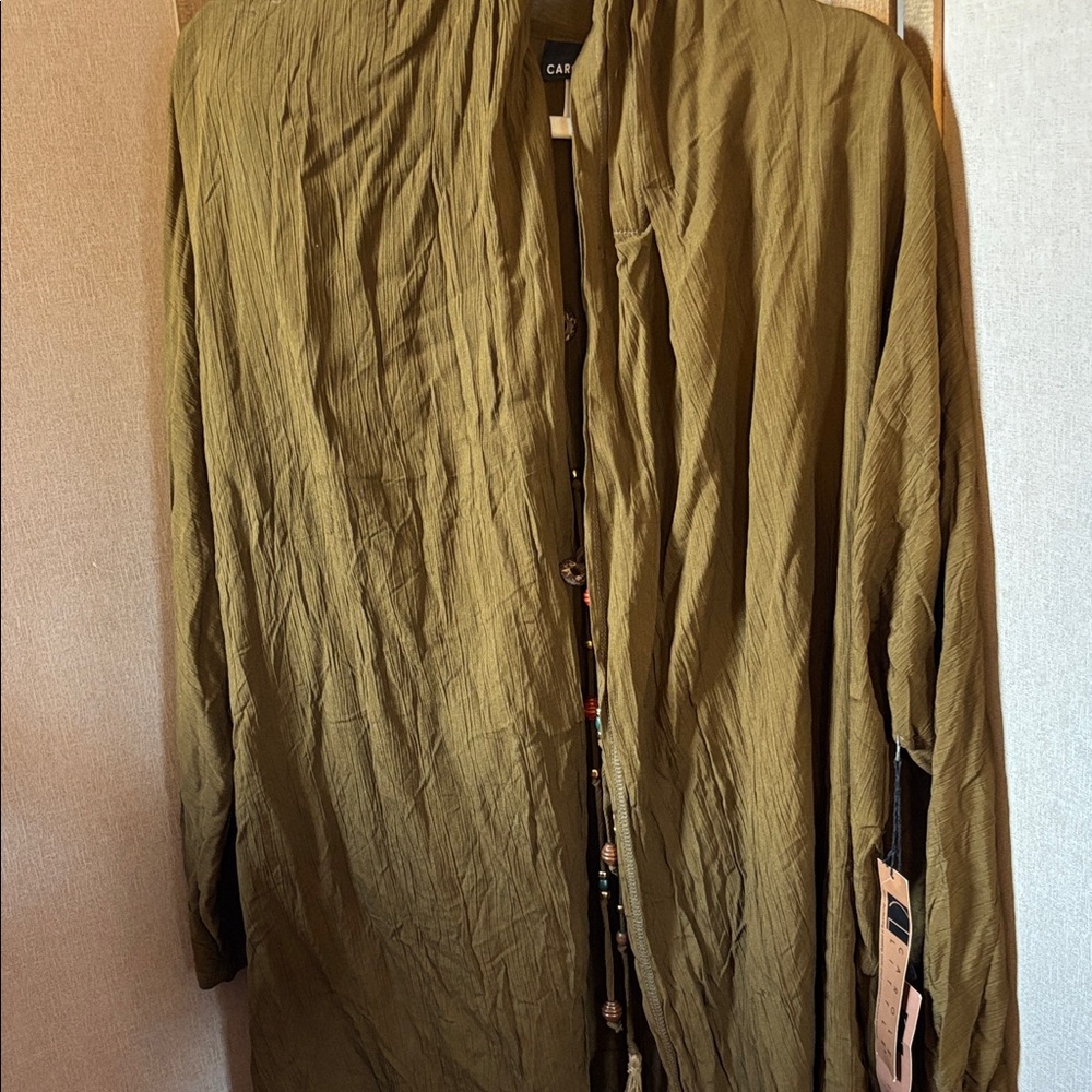 Carole Little Lightweight Olive Coverup 16 NWT